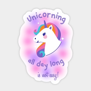 Funny all Day Unicorn Design Sticker